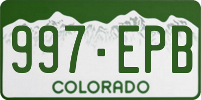 CO license plate 997EPB