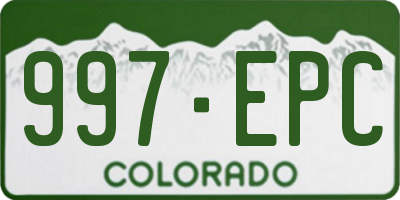 CO license plate 997EPC
