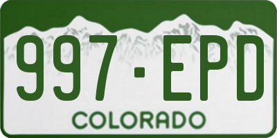 CO license plate 997EPD