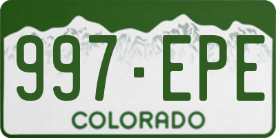 CO license plate 997EPE
