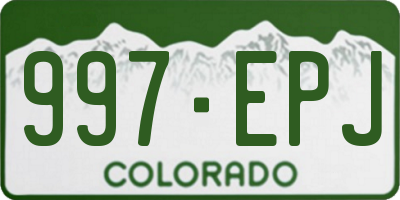 CO license plate 997EPJ