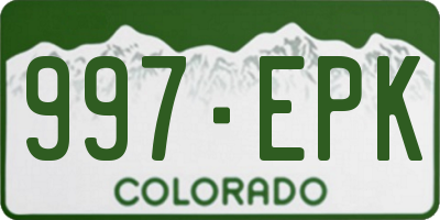 CO license plate 997EPK