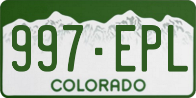 CO license plate 997EPL