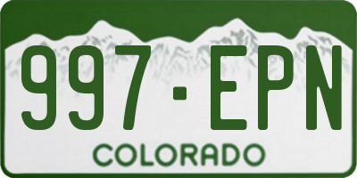 CO license plate 997EPN