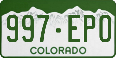 CO license plate 997EPO