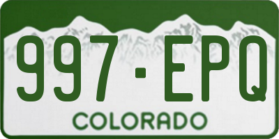 CO license plate 997EPQ