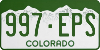 CO license plate 997EPS