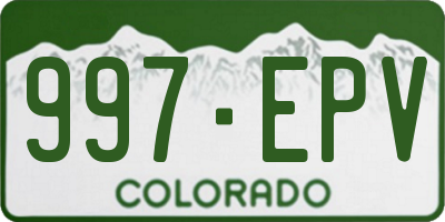 CO license plate 997EPV