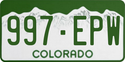 CO license plate 997EPW