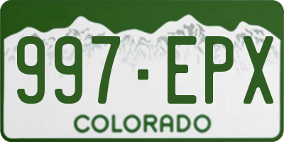 CO license plate 997EPX