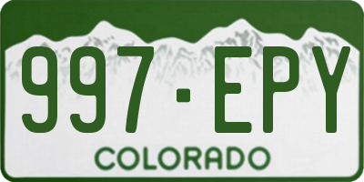 CO license plate 997EPY