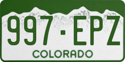 CO license plate 997EPZ