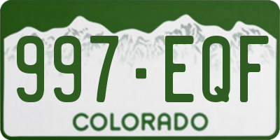 CO license plate 997EQF