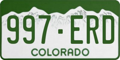 CO license plate 997ERD