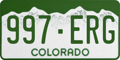 CO license plate 997ERG