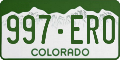 CO license plate 997ERO
