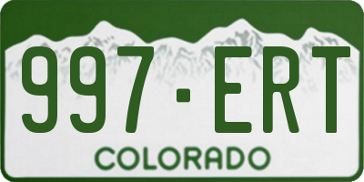 CO license plate 997ERT