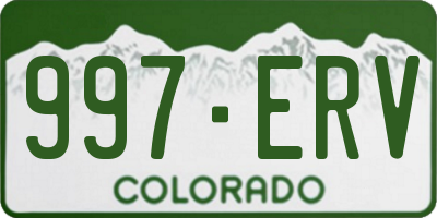 CO license plate 997ERV