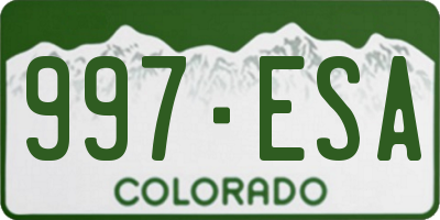 CO license plate 997ESA