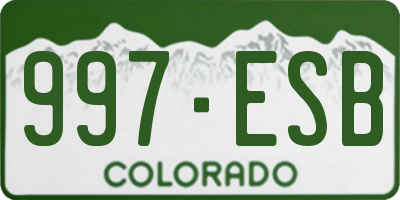 CO license plate 997ESB