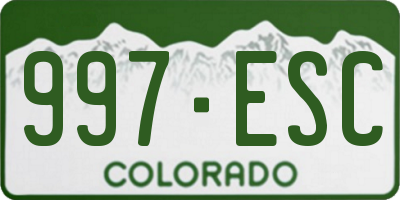 CO license plate 997ESC