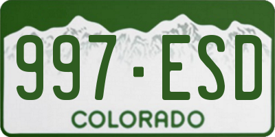 CO license plate 997ESD