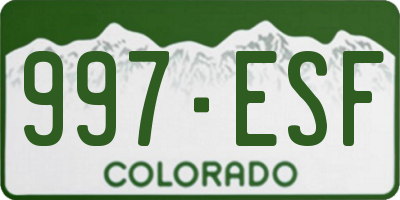 CO license plate 997ESF