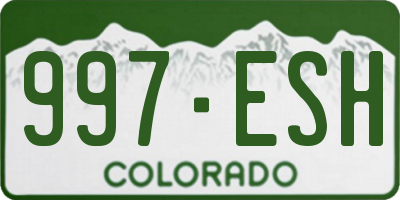 CO license plate 997ESH