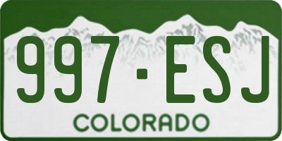 CO license plate 997ESJ