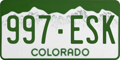 CO license plate 997ESK