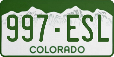 CO license plate 997ESL