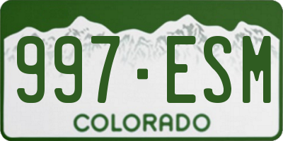 CO license plate 997ESM
