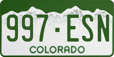 CO license plate 997ESN