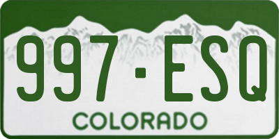 CO license plate 997ESQ