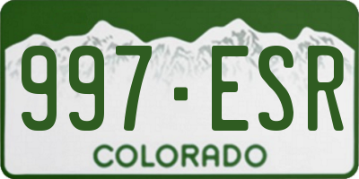 CO license plate 997ESR