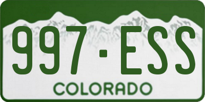 CO license plate 997ESS