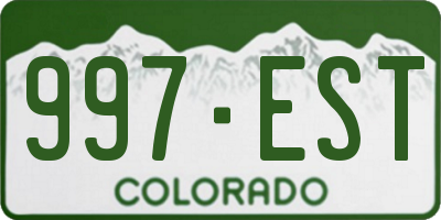 CO license plate 997EST