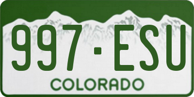 CO license plate 997ESU