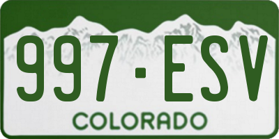 CO license plate 997ESV