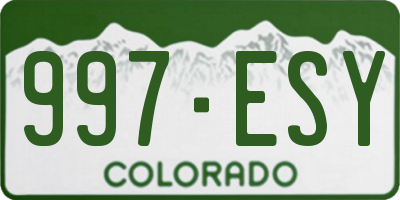 CO license plate 997ESY