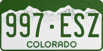 CO license plate 997ESZ