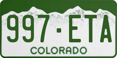 CO license plate 997ETA