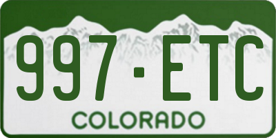 CO license plate 997ETC