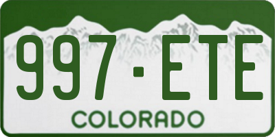 CO license plate 997ETE