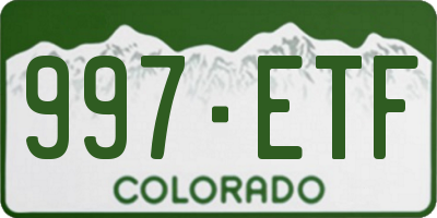 CO license plate 997ETF