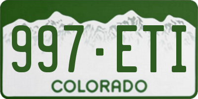 CO license plate 997ETI