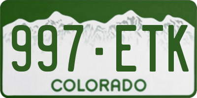 CO license plate 997ETK