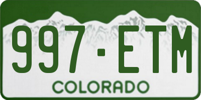 CO license plate 997ETM