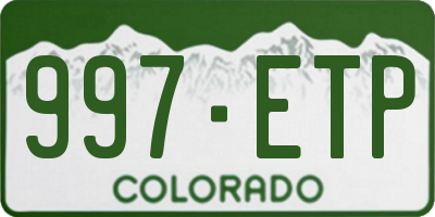 CO license plate 997ETP