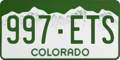 CO license plate 997ETS